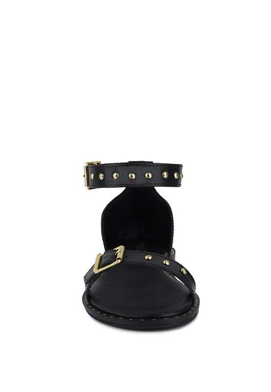 ROSEMARY Buckle Straps Flat Sandals - SAVLUXE