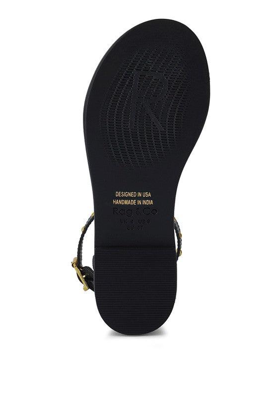 ROSEMARY Buckle Straps Flat Sandals - SAVLUXE