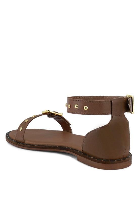 ROSEMARY Buckle Straps Flat Sandals - SAVLUXE