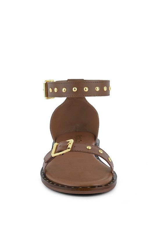 ROSEMARY Buckle Straps Flat Sandals - SAVLUXE