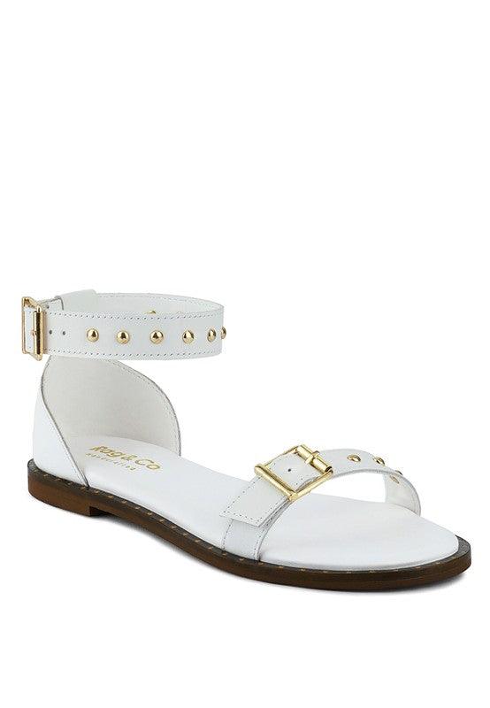 ROSEMARY Buckle Straps Flat Sandals - SAVLUXE