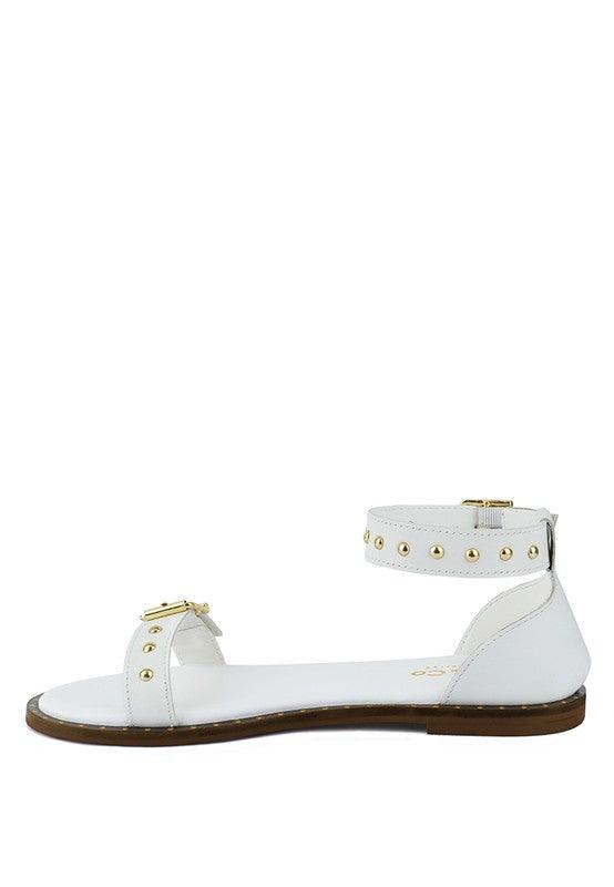 ROSEMARY Buckle Straps Flat Sandals - SAVLUXE