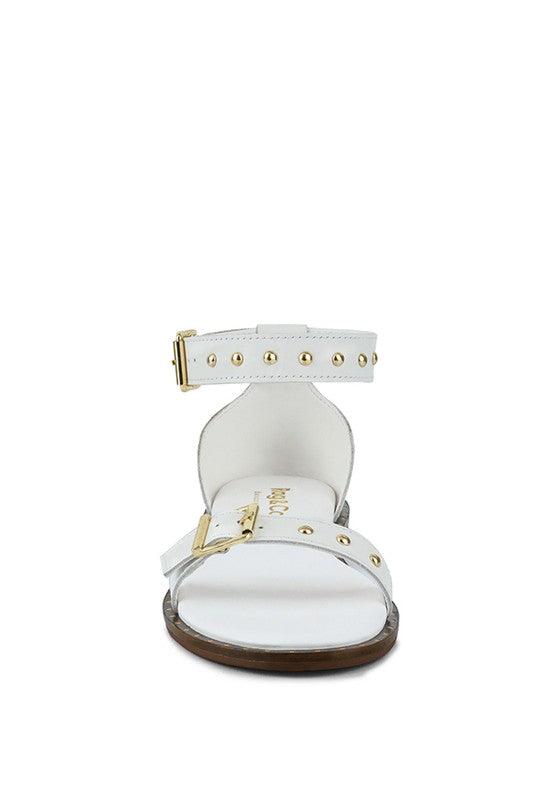 ROSEMARY Buckle Straps Flat Sandals - SAVLUXE