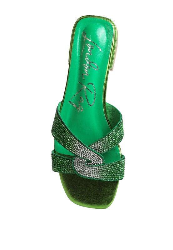 Rag Company Rum Cake Cross Strap Rhinestone Sandals