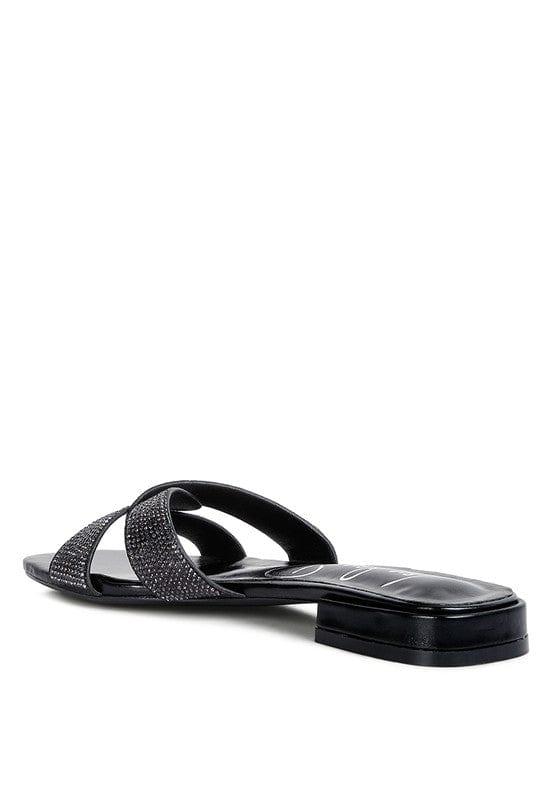 Rag Company Rum Cake Cross Strap Rhinestone Sandals