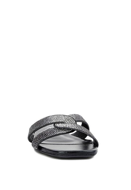 Rag Company Rum Cake Cross Strap Rhinestone Sandals
