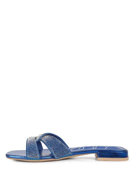 Rag Company Rum Cake Cross Strap Rhinestone Sandals