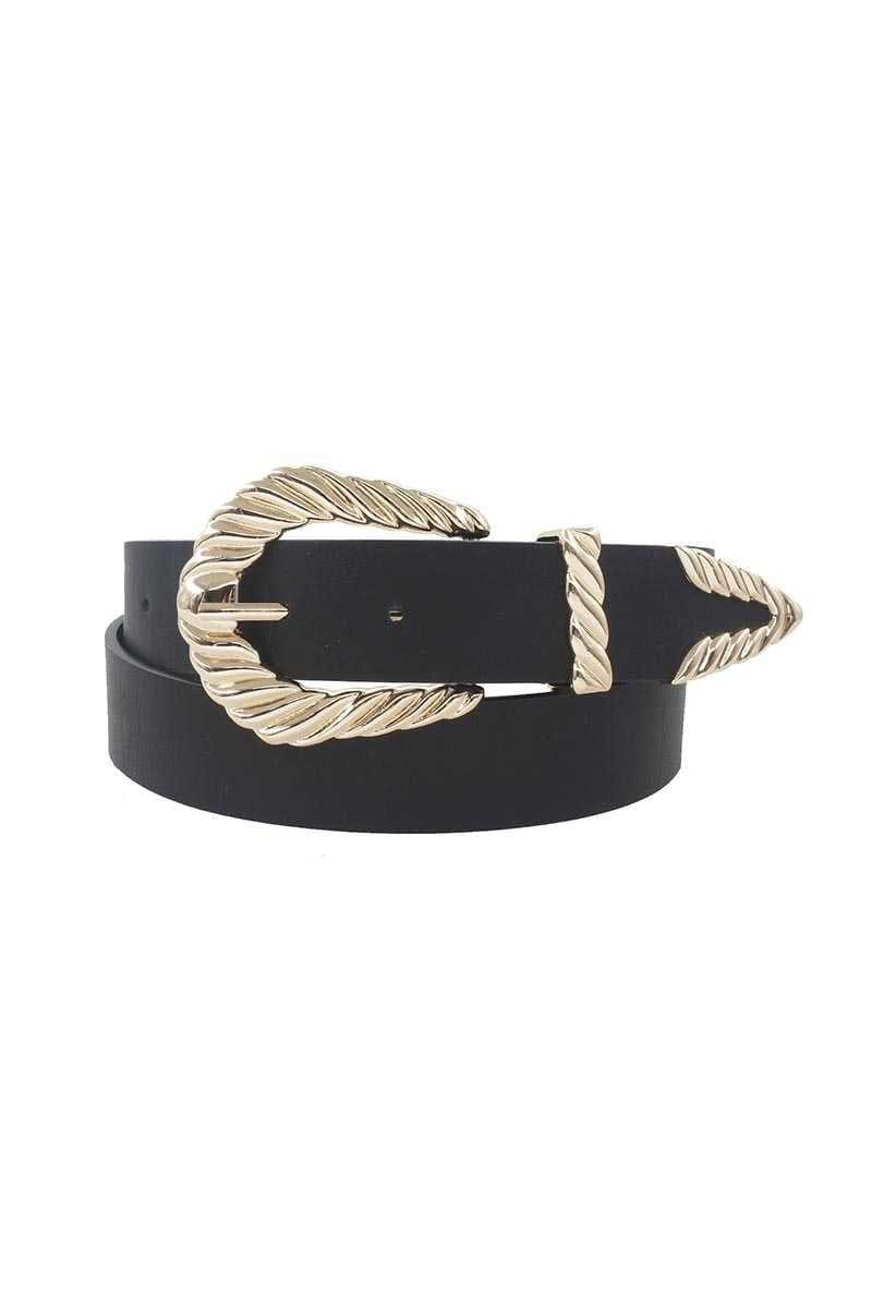 SAVLUXE Default Shrimp Tectured Buckle Belt