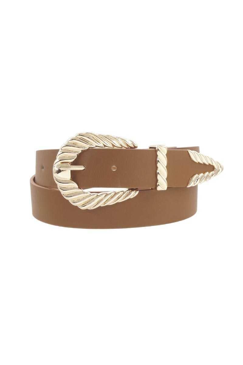 SAVLUXE Default Shrimp Tectured Buckle Belt