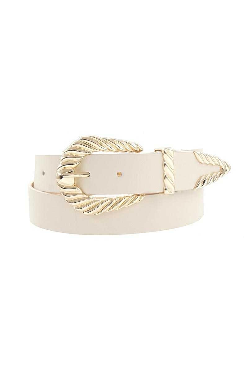 SAVLUXE Default Shrimp Tectured Buckle Belt