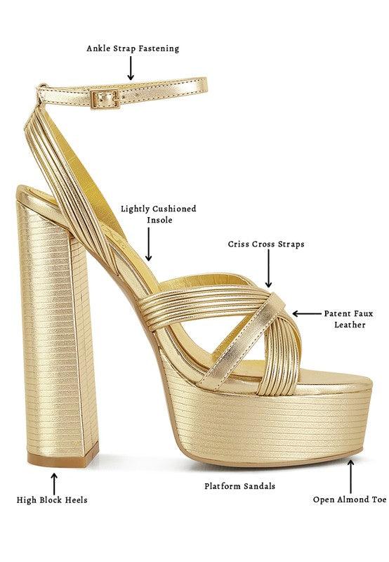 Splendid Cross Strap High Heeled Sandals - SAVLUXE