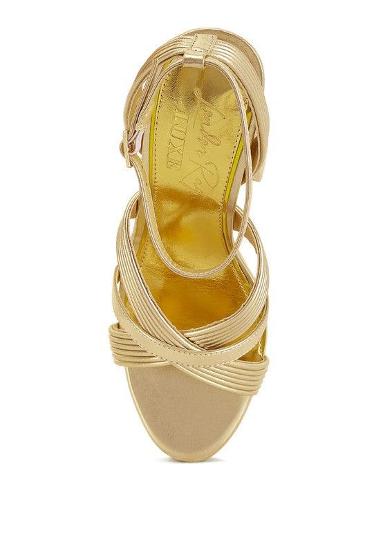 Splendid Cross Strap High Heeled Sandals - SAVLUXE