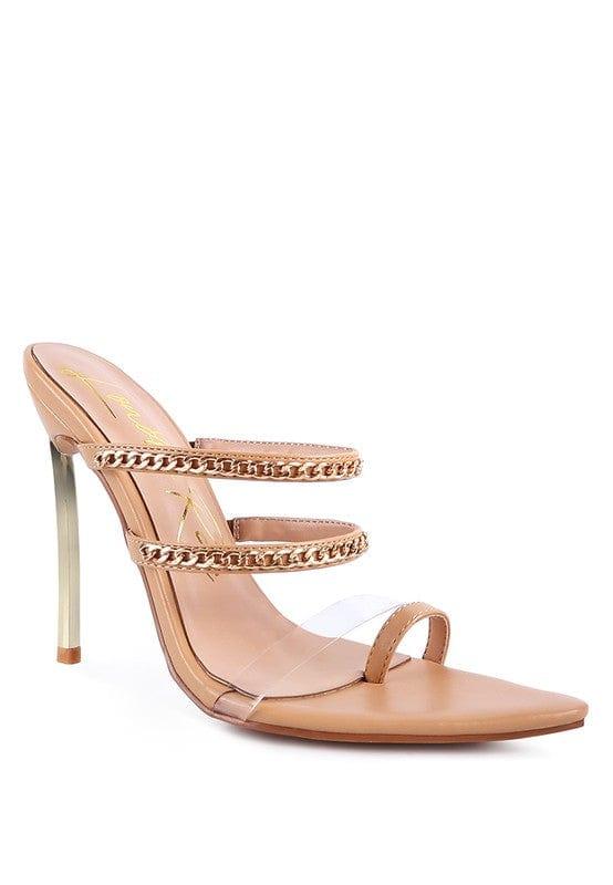 Rag Company Latte / 5 TICKLE ME HIGH HEELED TOE RING SANDALS