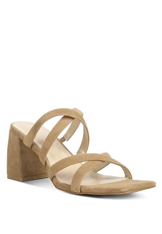 Rag Company Tan / 5 VALENTINA Strappy Casual Block Heel Sandals