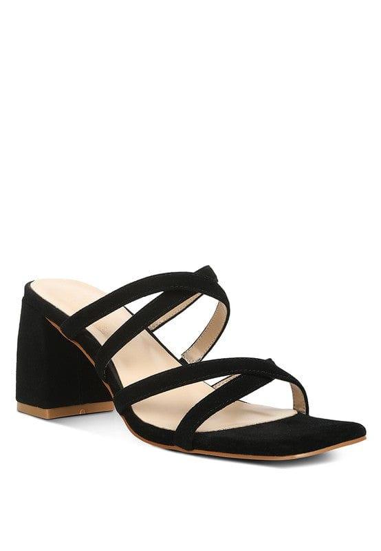 Rag Company Black / 5 VALENTINA Strappy Casual Block Heel Sandals