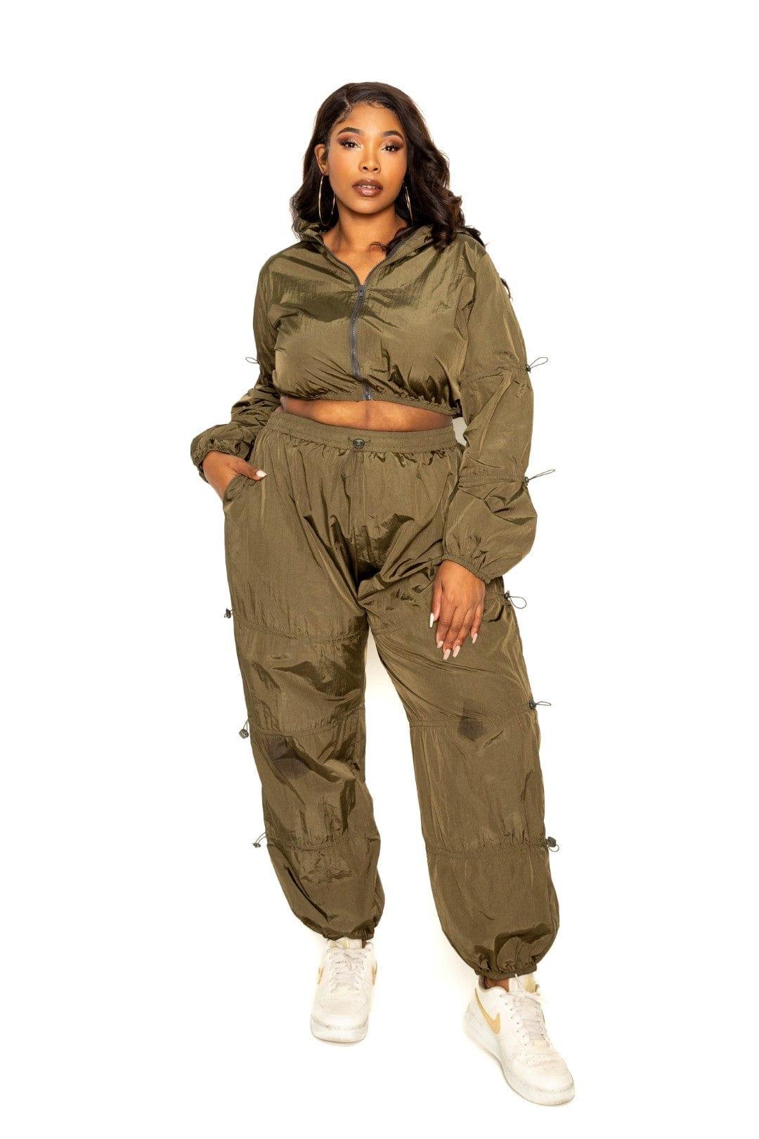 SAVLUXE 2 PIECES SET 3XL Women's Plus Size Active Zip Up Set
