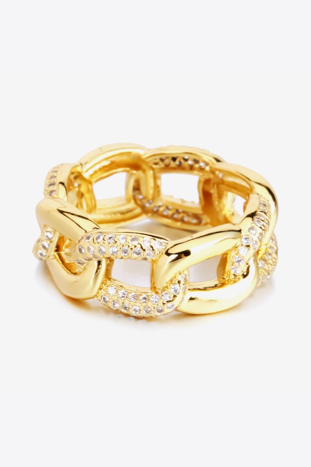 18K Gold-Plated Rhinestone Ring - SAVLUXE