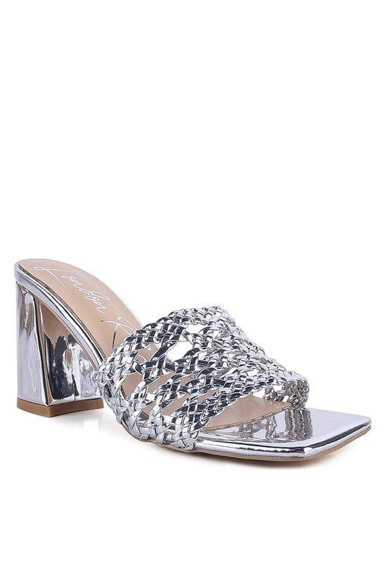Rag Company Shoes Silver / 5 ADORBS BRAIDED STRAPS SLIDER SANDALS