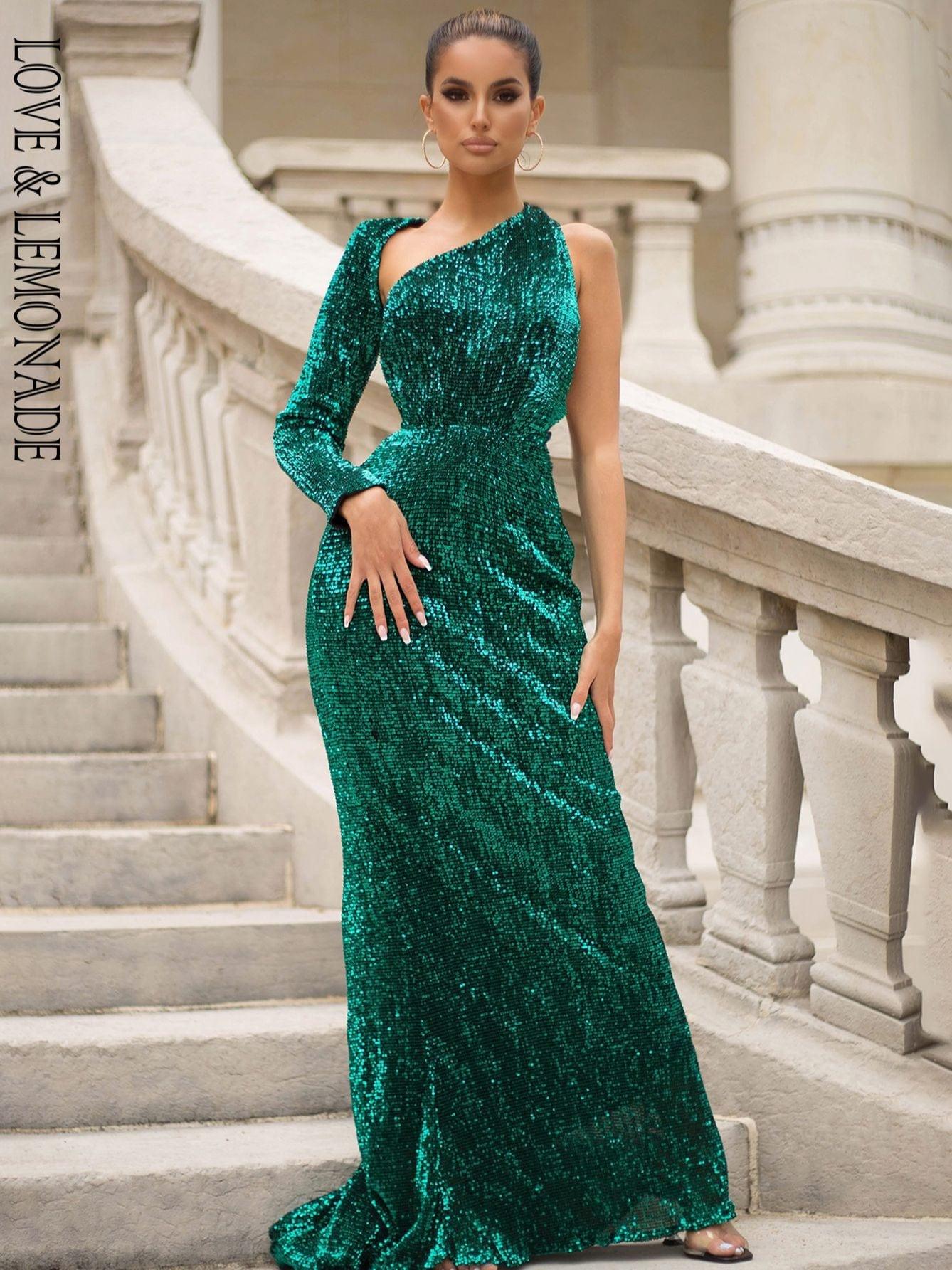 SAVLUXE Dresses GREEN / XS Analia's Fashion Elegant Long Dress
