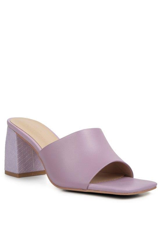 Rag Company Lilac / 5 Audriana Textured Block Heel Sandals