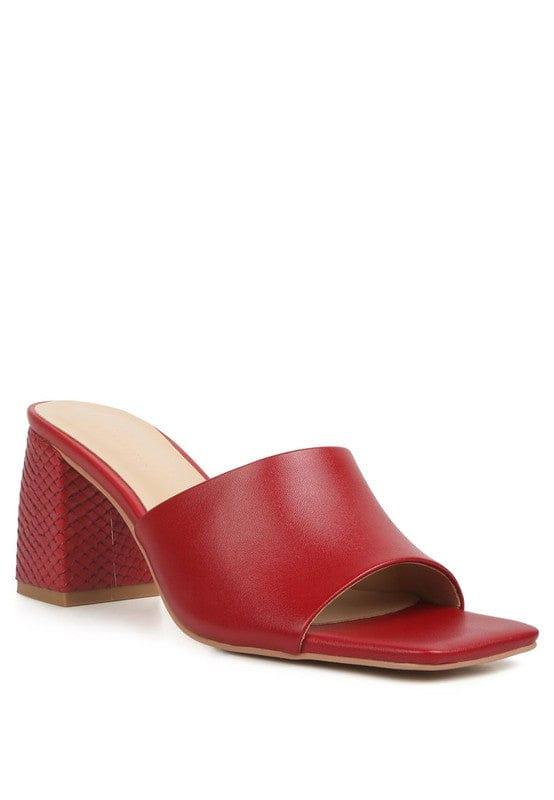 Rag Company Red / 5 Audriana Textured Block Heel Sandals