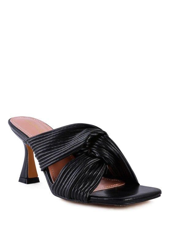 Rag Company Shoes Black / 6 BATTLE EX KNOT STRAP SLIDE SANDALS
