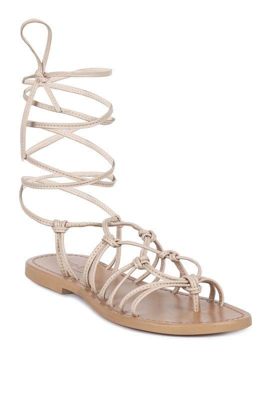 Rag Company Latte / 5 BAXEA HANDCRAFTED TIE UP STRING FLATS