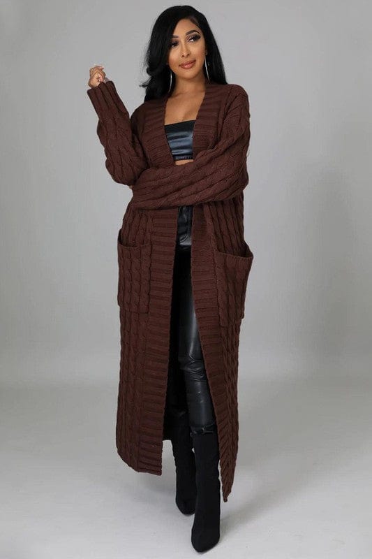 By Claude Sweater BROWN / S LONG MAXI SWEATER CARDIGAN