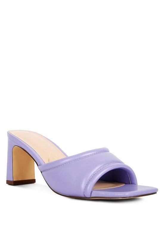 Rag Company Purple / 5 Celine Quilted Block Heeled Sandals