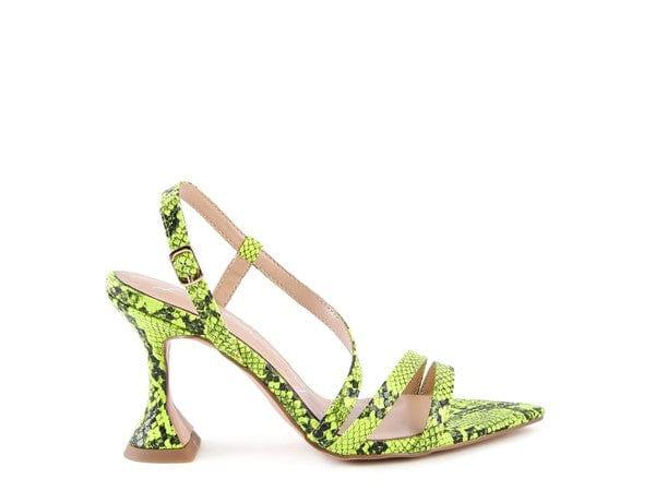 Rag Company CHERRY TART Snake Print Spool Heel Sandals