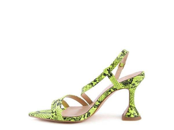 Rag Company CHERRY TART Snake Print Spool Heel Sandals