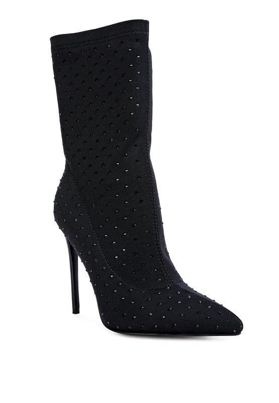 Rag Company Black / 5 Cheugy High Top Knitted Ankle Boot