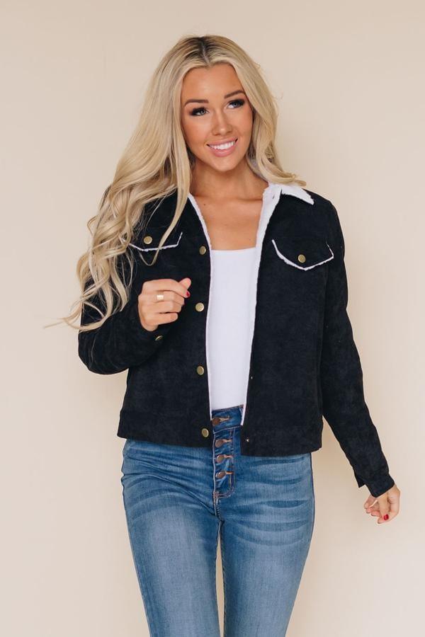 Stay Warm in Style Jackets XL / BLACK Ella Mae Corduroy Jacket