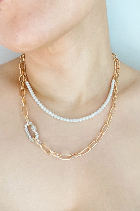 Ellison and Young Gold / OS Classic Duo Layered Pearl Necklace Set