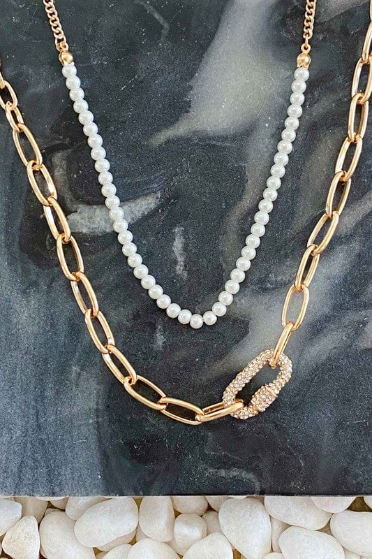 Ellison and Young Gold / OS Classic Duo Layered Pearl Necklace Set