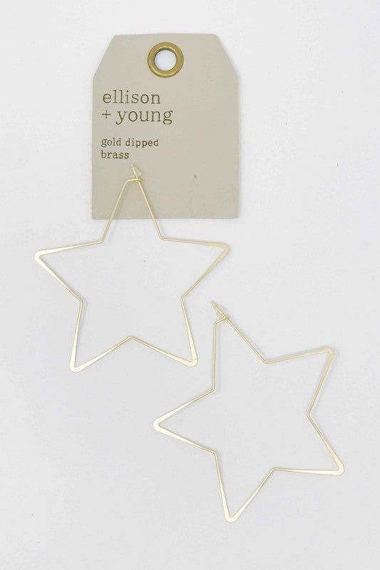 Ellison and Young Matte Gold / OS Twinkling Star Hoop Earrings