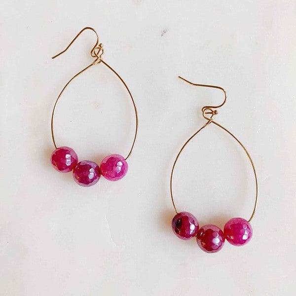 Ellison and Young Raspberry Candy / OS Teardrop Wire Earrings