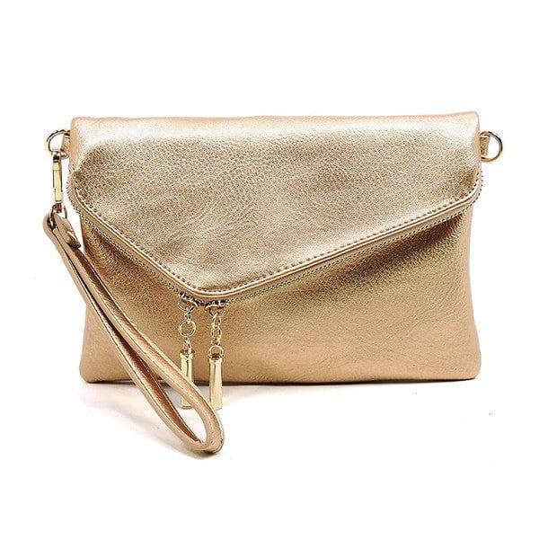 Fashion World Handbags ROSE GOLD / one Fashion Envelope Foldover Clutch
