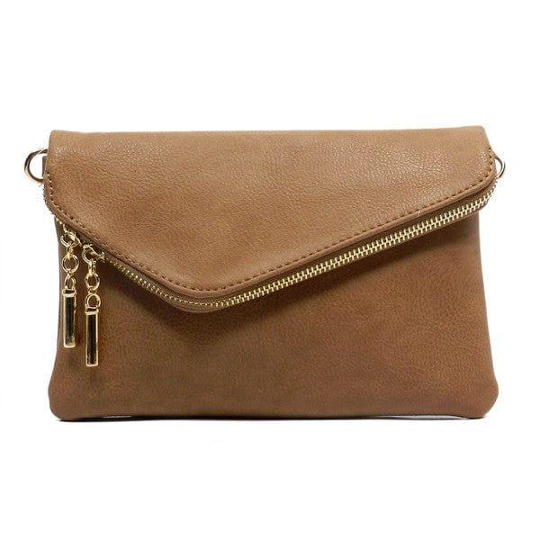 Fashion World Handbags STONE / one Fashion Envelope Foldover Clutch