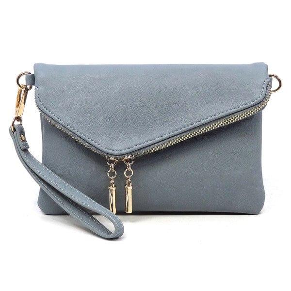Fashion World Handbags B/GREY / one Fashion Envelope Foldover Clutch