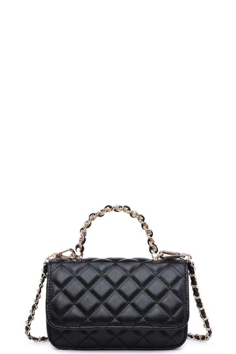 SAVLUXE Default Black Fashion Quilt Zoya Crossbody Bag