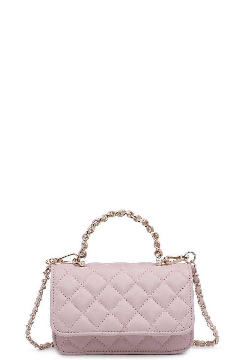SAVLUXE Default Blush Fashion Quilt Zoya Crossbody Bag
