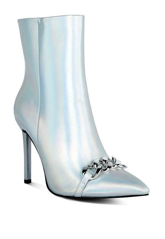 Rag Company Shoes Silver / 5 Firefly Hologram Stiletto Ankle Boots For Women