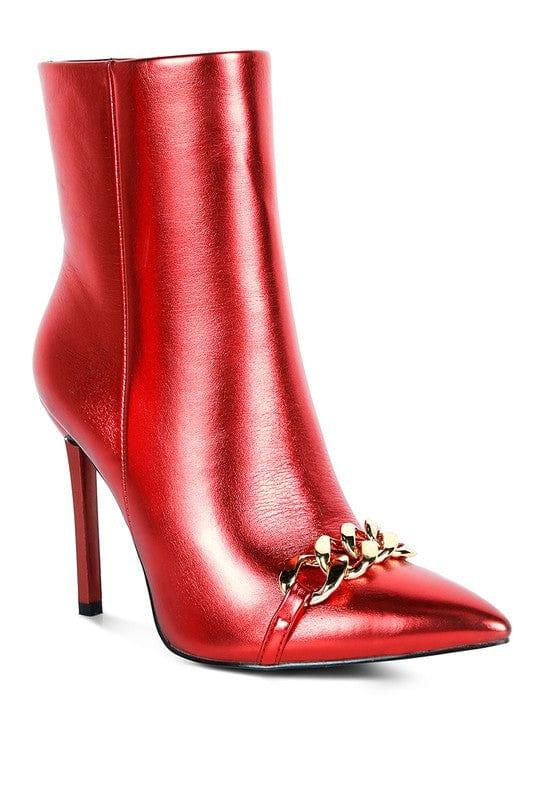 Rag Company Shoes Red / 5 Firefly Hologram Stiletto Ankle Boots For Women