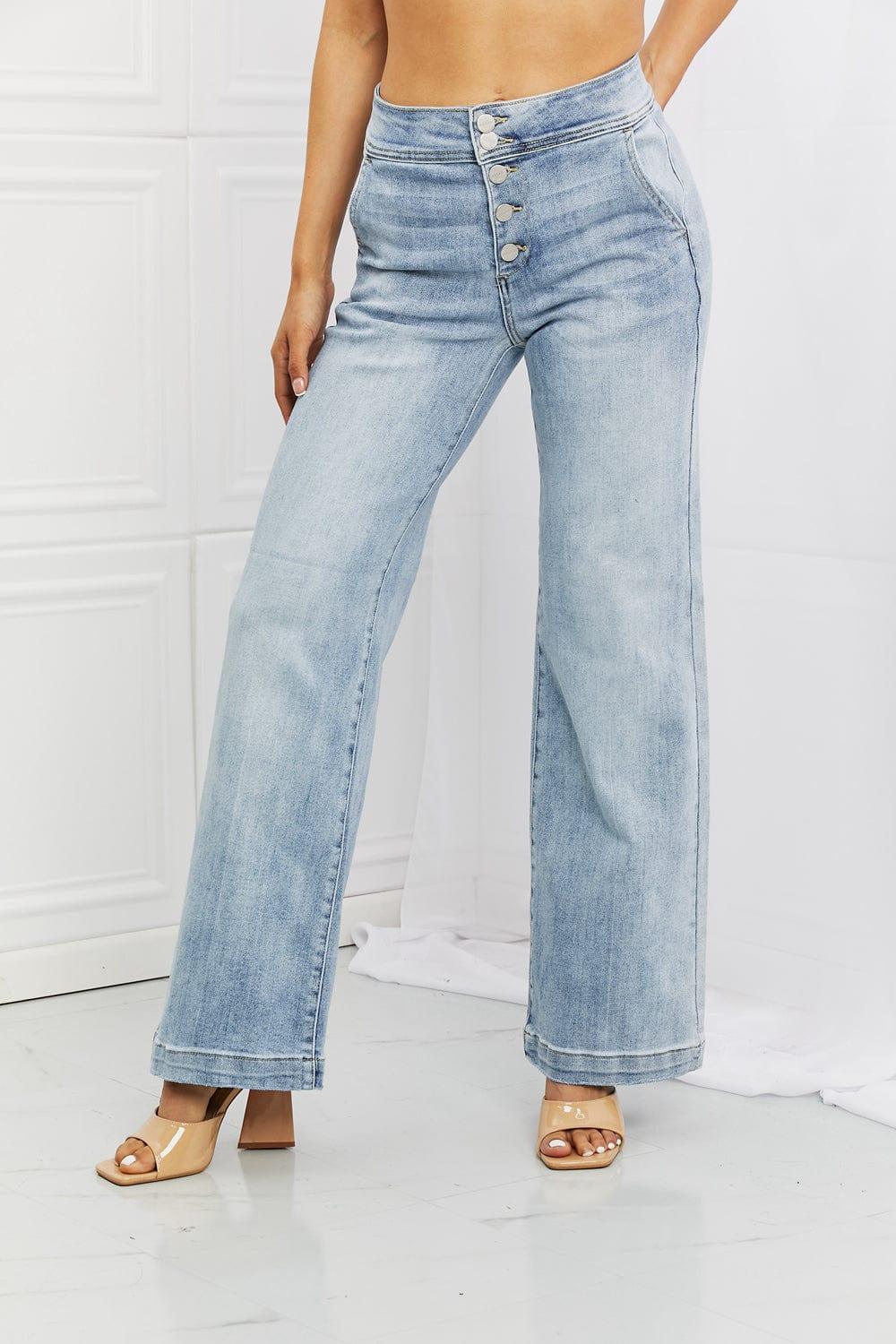 Trendsi BOTTOMS Light / 1(25) Full Size Luisa Wide Flare Jeans