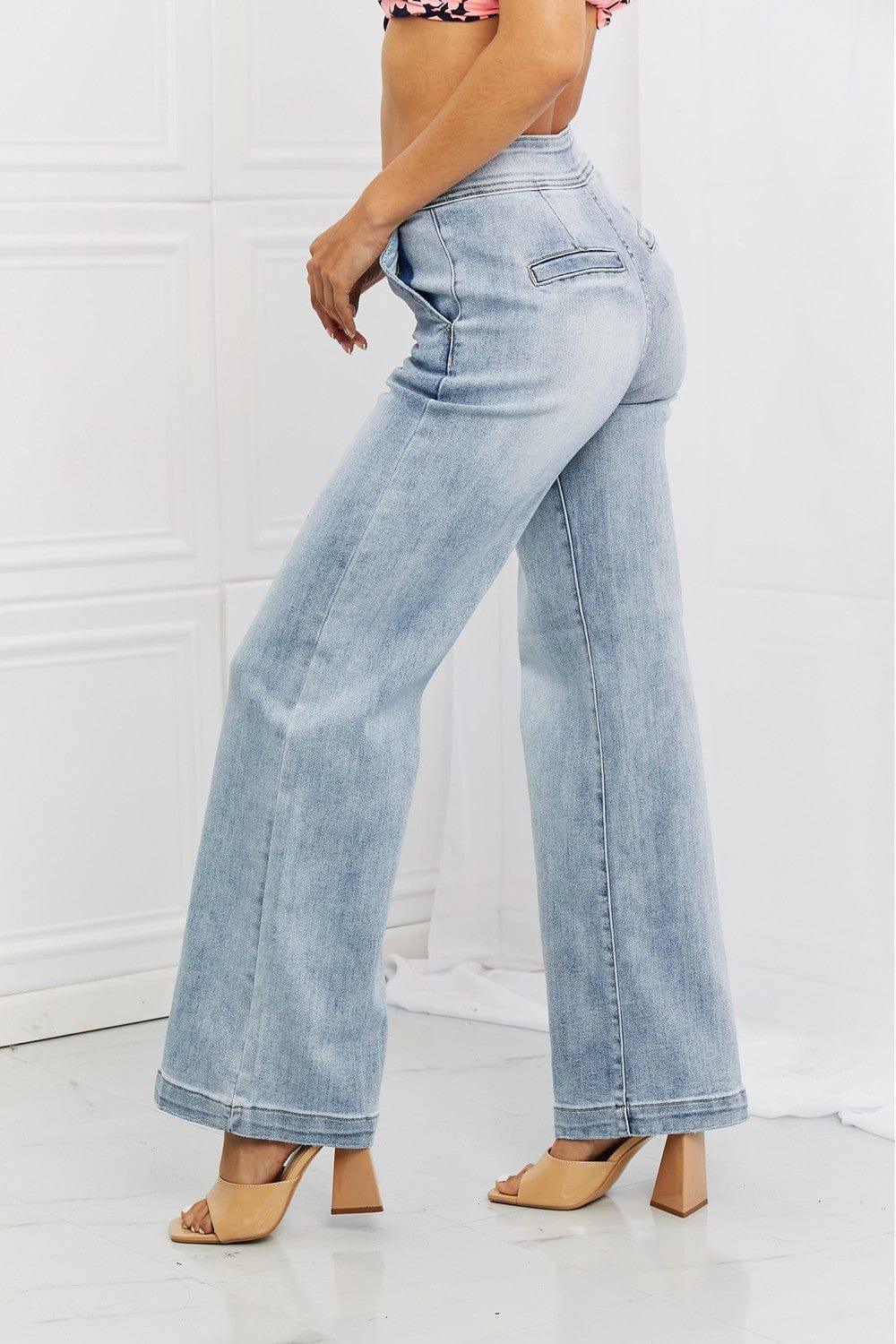 Trendsi BOTTOMS Full Size Luisa Wide Flare Jeans