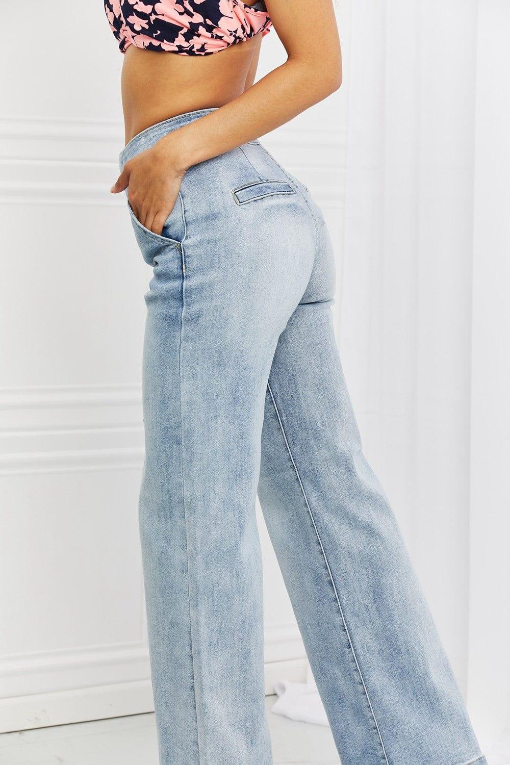 Trendsi BOTTOMS Full Size Luisa Wide Flare Jeans