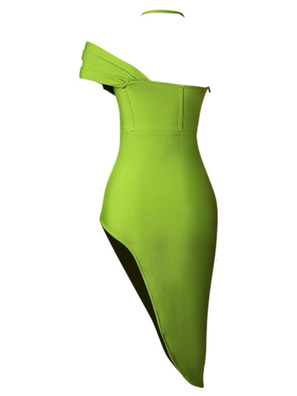Trendsi DRESS Halter Neck Seam Detail Split Dress