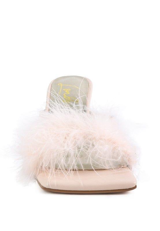 Rag Company Apparel & Accessories Honeybear Feather Detail Slip-On Sandals