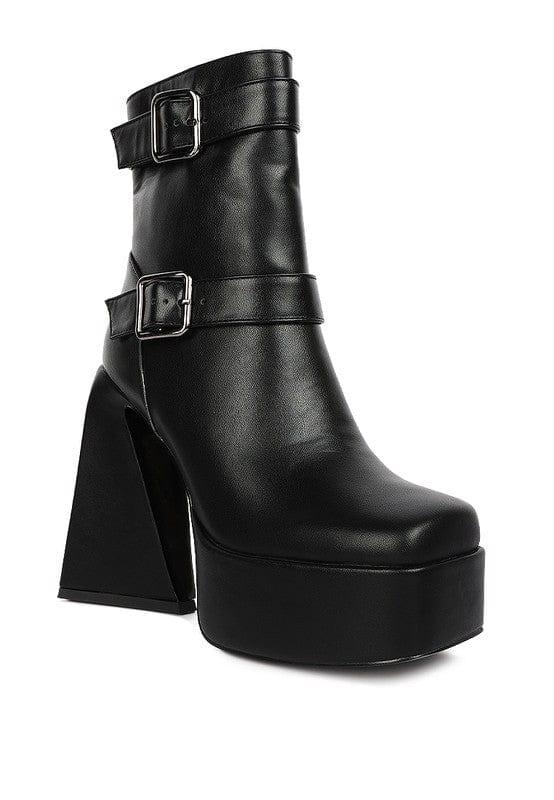 SAVLUXE Black / 5 Hot Cocoa High Platform Heel Ankle Boot
